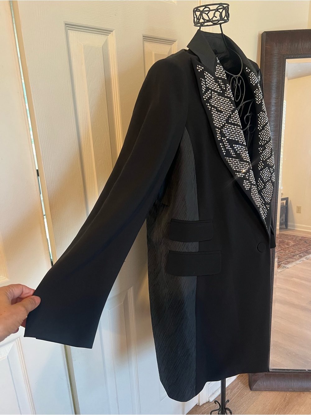 ✅🆕 Embellished Black Women's Blazer Jacket.plus size :18 - Picture 4 of 12